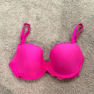 Hot Pink Lace Trim T-Shirt Bra - Victoria’ Secret